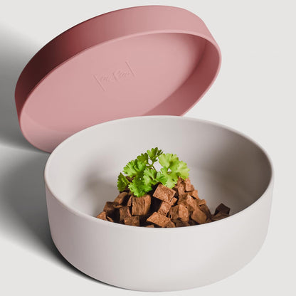Gamelle en silicone avec couvercle bicolore
