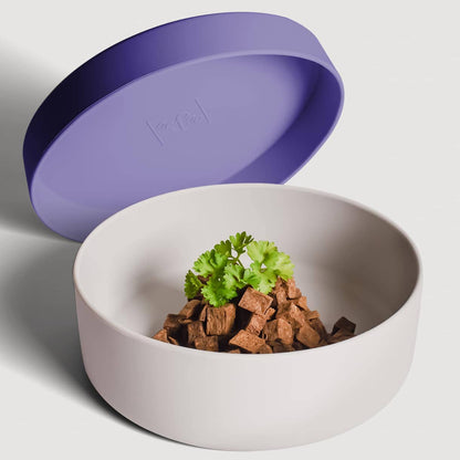 Gamelle en silicone avec couvercle bicolore