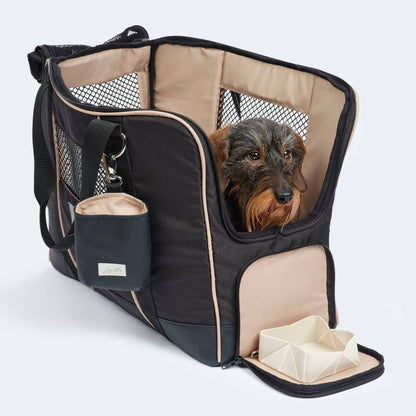 Sac de transport pour teckel et petits chiens avec matelas orthopédique
