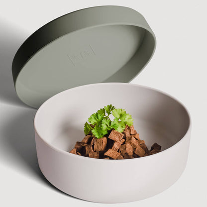 Gamelle en silicone avec couvercle bicolore