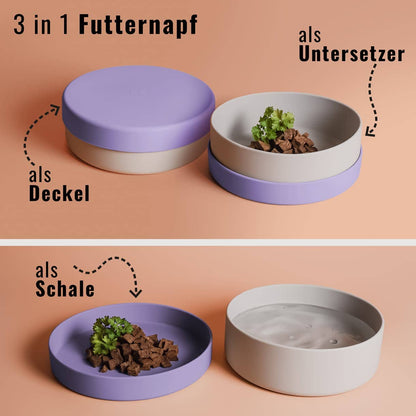 Gamelle en silicone avec couvercle bicolore