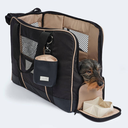 Sac de transport pour teckel et petits chiens avec matelas orthopédique