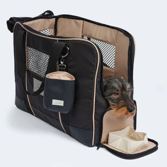 Sac de transport pour teckel et petits chiens avec matelas orthopédique