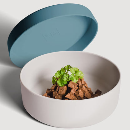 Gamelle en silicone avec couvercle bicolore