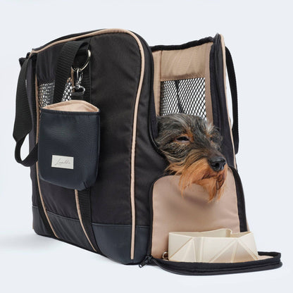 Sac de transport pour teckel et petits chiens avec matelas orthopédique
