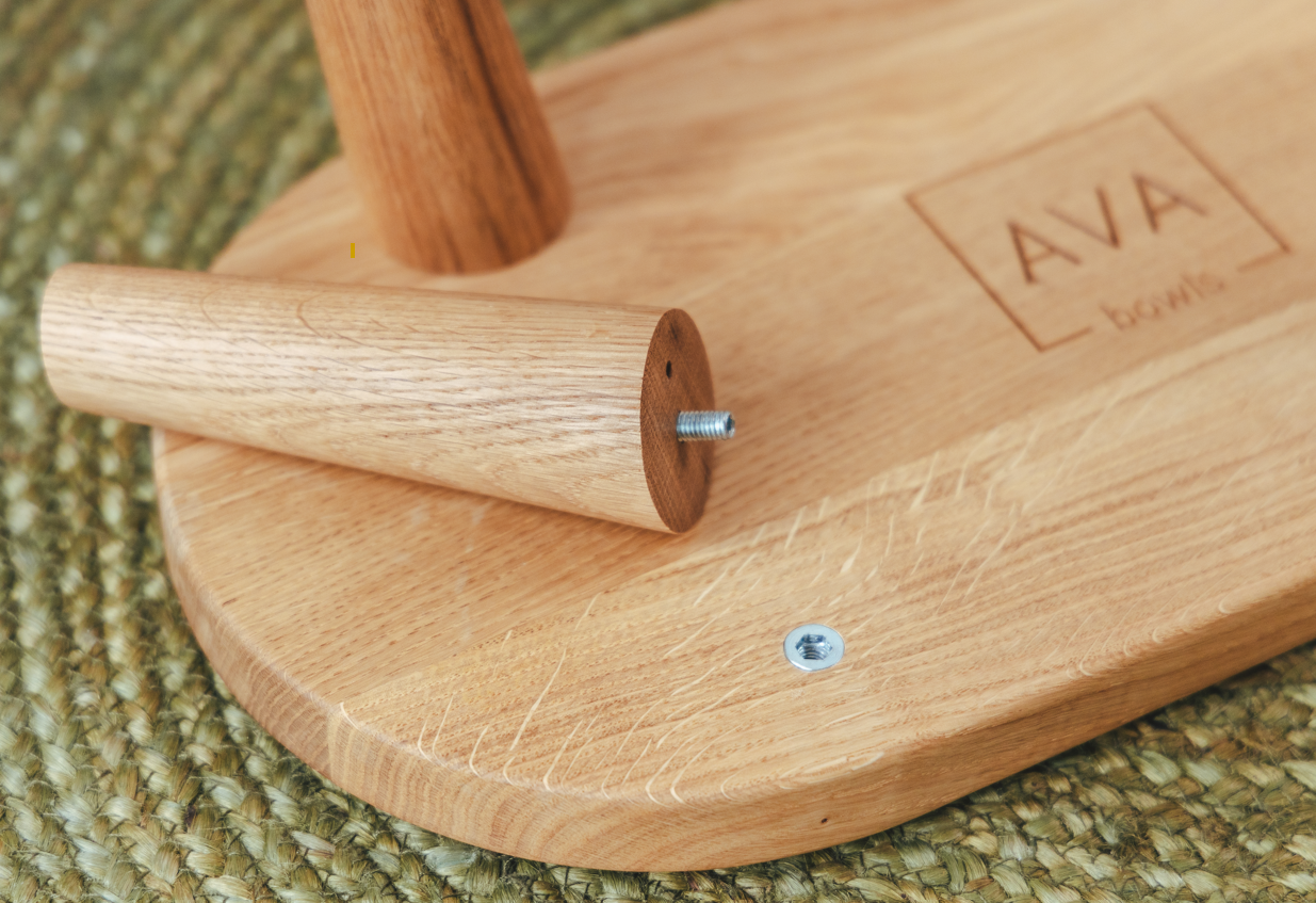 Support en bois pour bol à nourriture et à boisson taille M (pied de 12 cm)